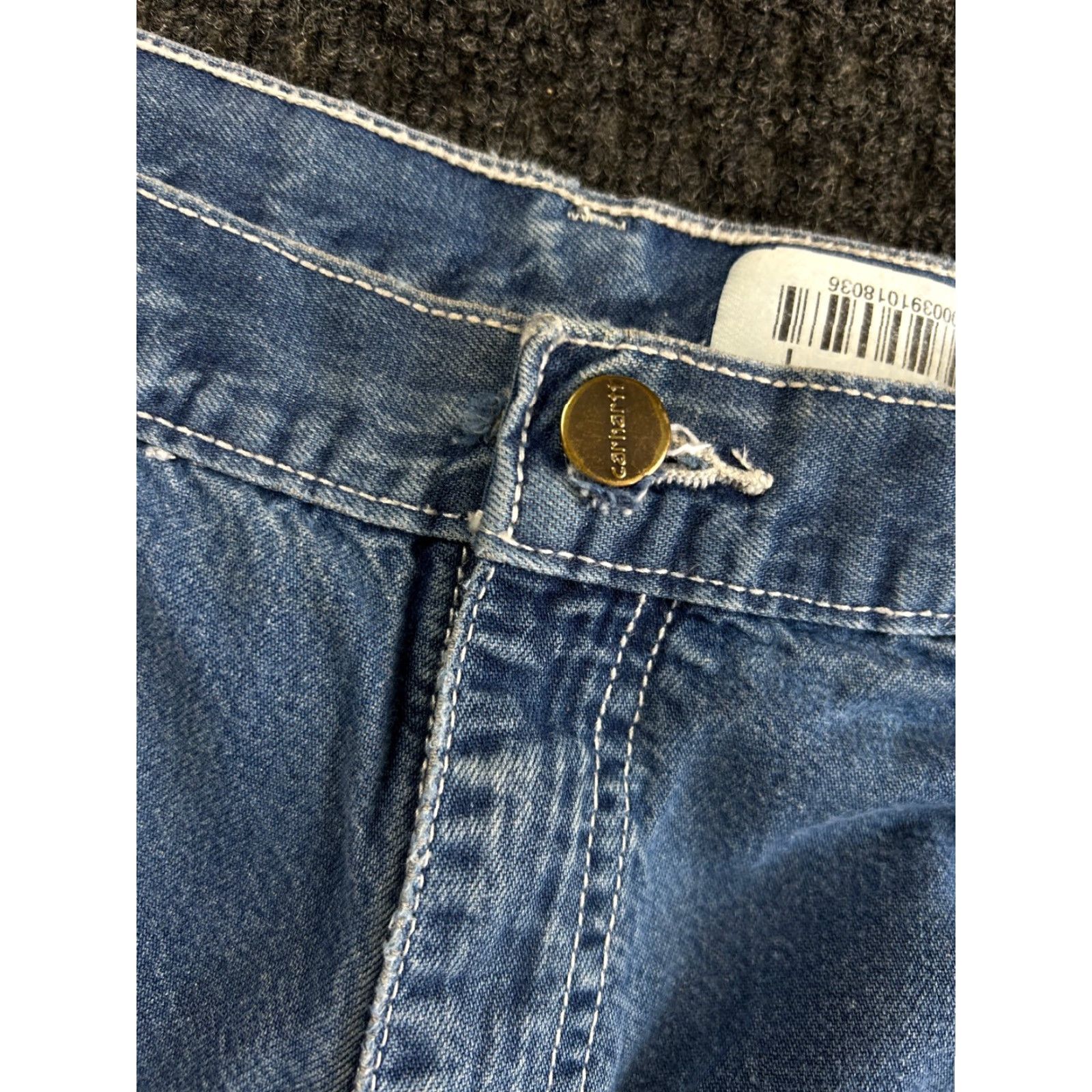 Carhartt VINTAGE Carhartt Jeans 33 x 28 Blue Denim Flame-Resistant Distressed Workwear 90s Mens Bags? Size US 33 - 7 Thumbnail