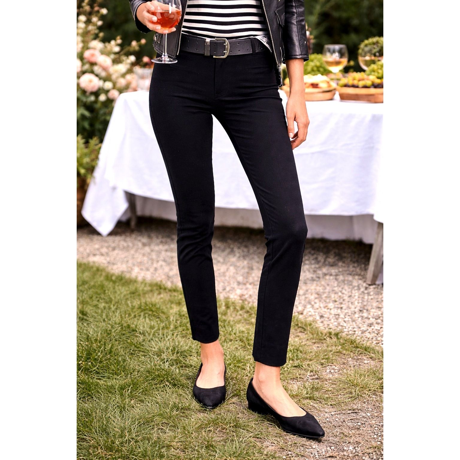 Free People Free People Molly Slim Pants Black size 12 Size 34" / US 12 / IT 48 - 1 Thumbnail