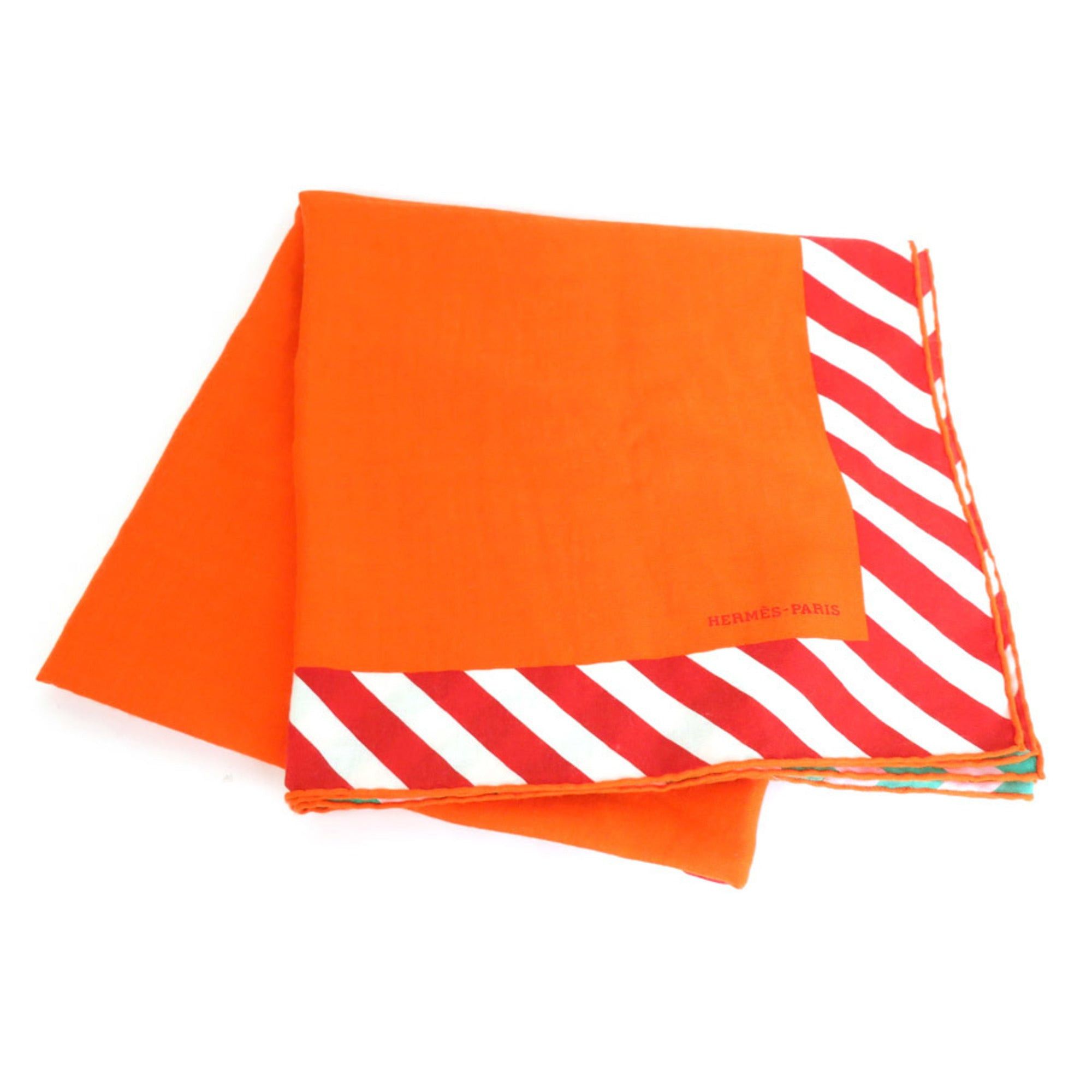 image of Hermes Shawl Stole Scarf Cashmere/silk Orange/multicolor Ladies in Black, Women's