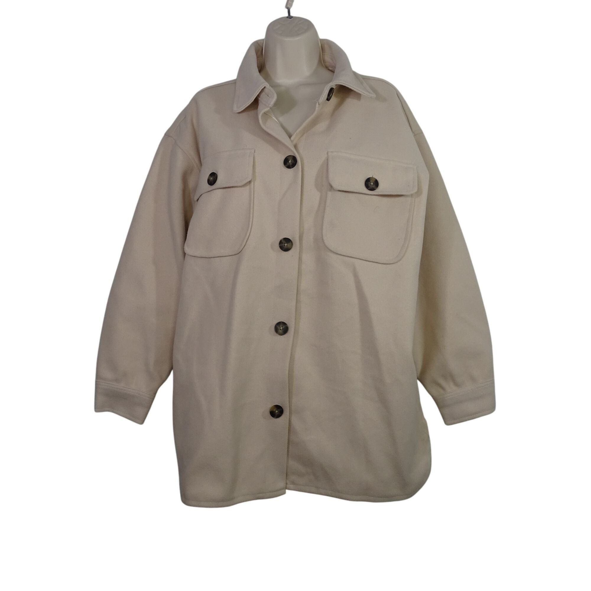 Forever 21 Forever 21 Beige Collared Button Up Jacket Size M Size M / US 6-8 / IT 42-44 - 1 Thumbnail