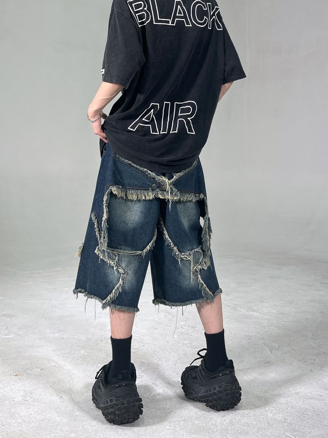 Japanese Brand retro star patch tassel men denim shorts Size US 32 / EU 48 - 4 Thumbnail