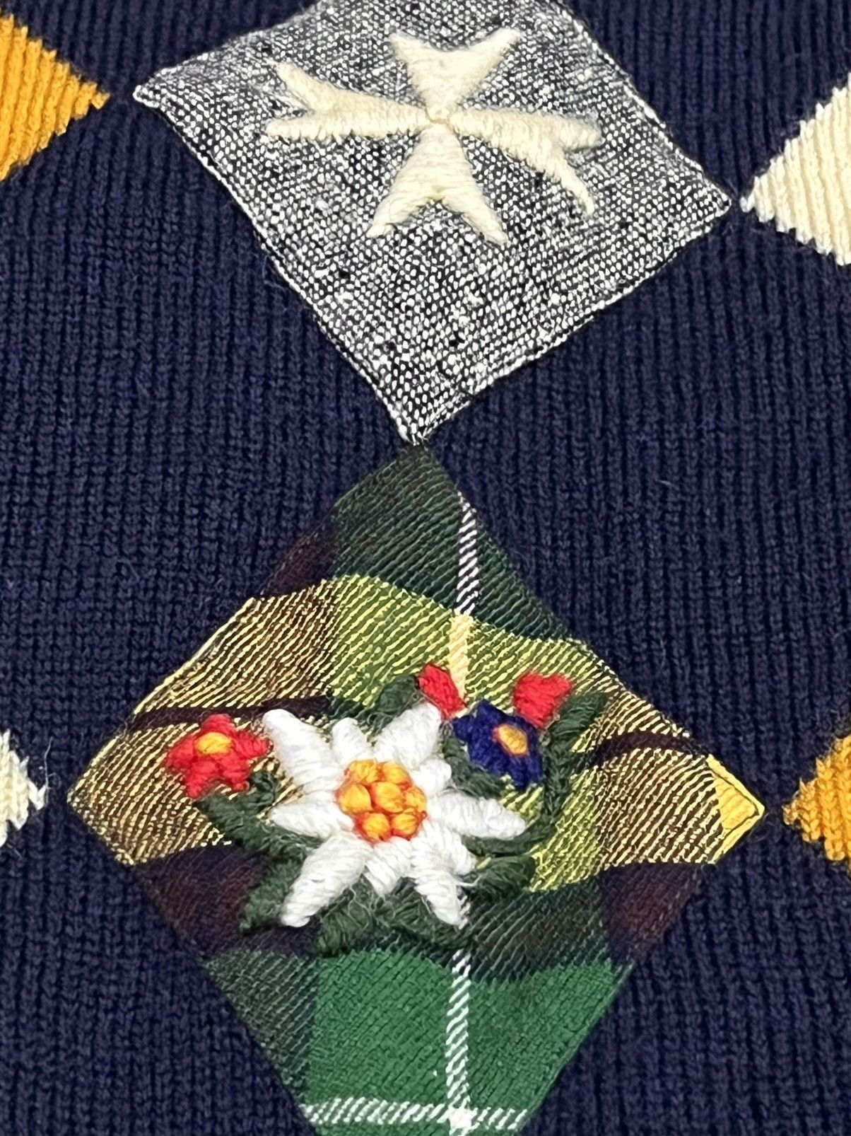 Nicole Club Vtg NICOLE CLUB Multicolor Embroidery Patchwork Wool Sweater Size US M / EU 48-50 / 2 - 8 Thumbnail