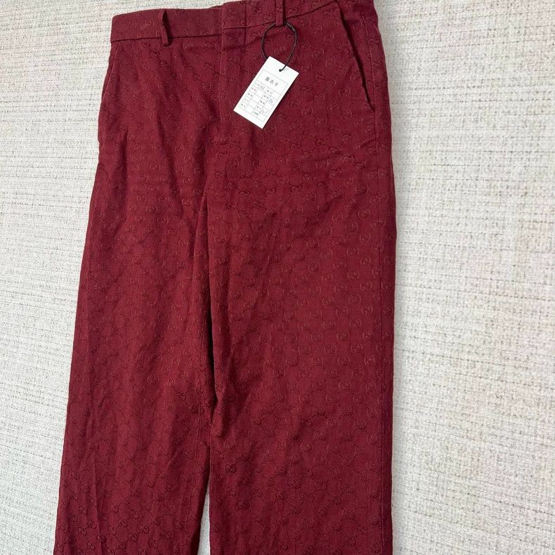 Gucci Gucci Double G old flower full print straight casual pants Size US 32 / EU 48 - 2 Thumbnail