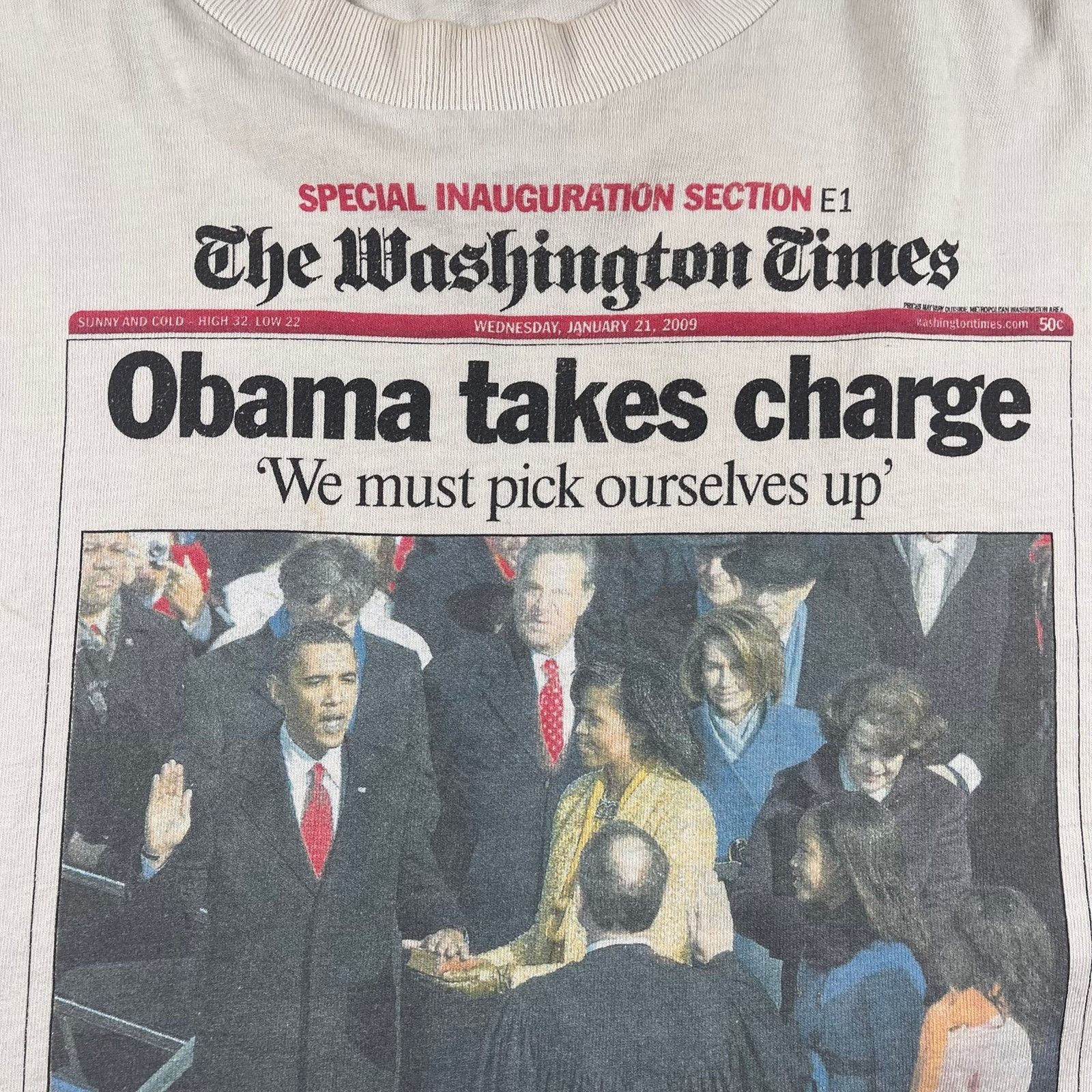 Other Y2K Obama newspaper graphic t shirt Size US XL / EU 56 / 4 - 2 Thumbnail