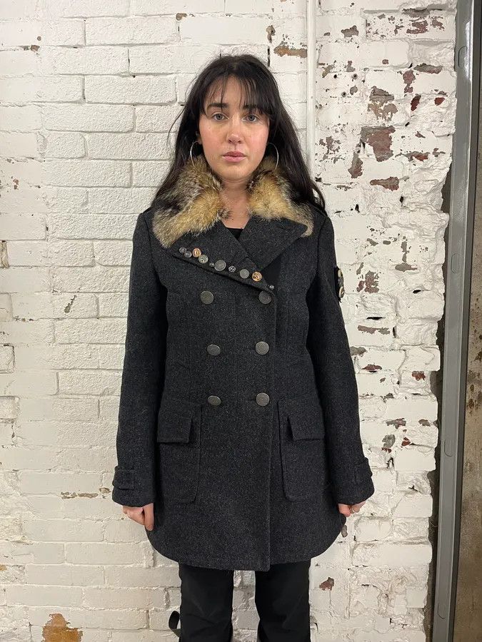 Prada AW2006 Prada Pins Fur Collar Black Wool Jacket Size S / US 4 / IT 40 - 2 Thumbnail