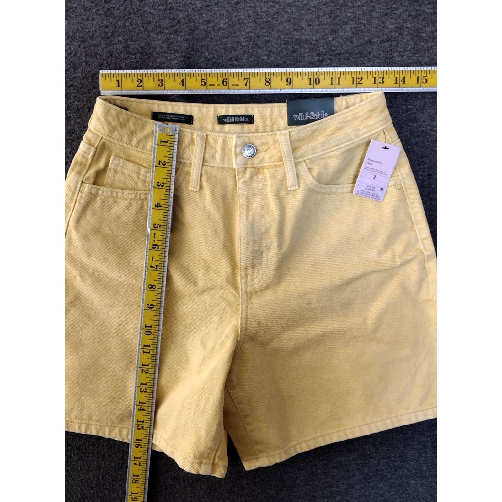 Vintage Wild Fable Shorts Bermuda Women's 2/26R Hipster Yellow Denim Casual Mid Size 26" / US 2 / IT 38 - 4 Thumbnail