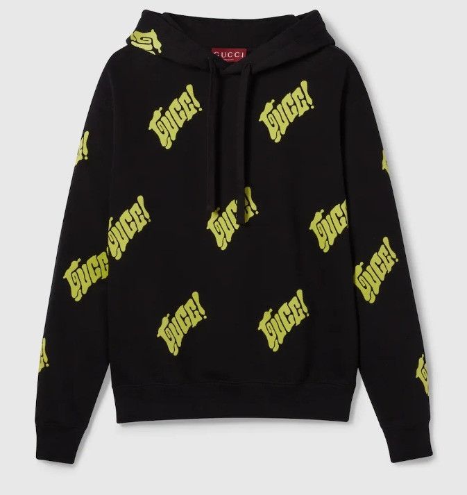 Gucci oc11z526 Embroidered Cotton Jersey Sweatshirt Hoodies Black Size US XXL / EU 58 / 5 - 1 Thumbnail