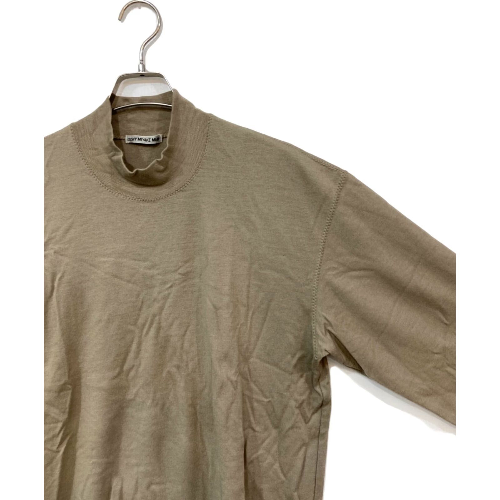 Issey Miyake ISSEY MIYAKE Wool High-Neck Knit L Beige Sweater Long Sleeve Pullover Mens Regular Size L Solid Size US L / EU 52-54 / 3 - 3 Thumbnail
