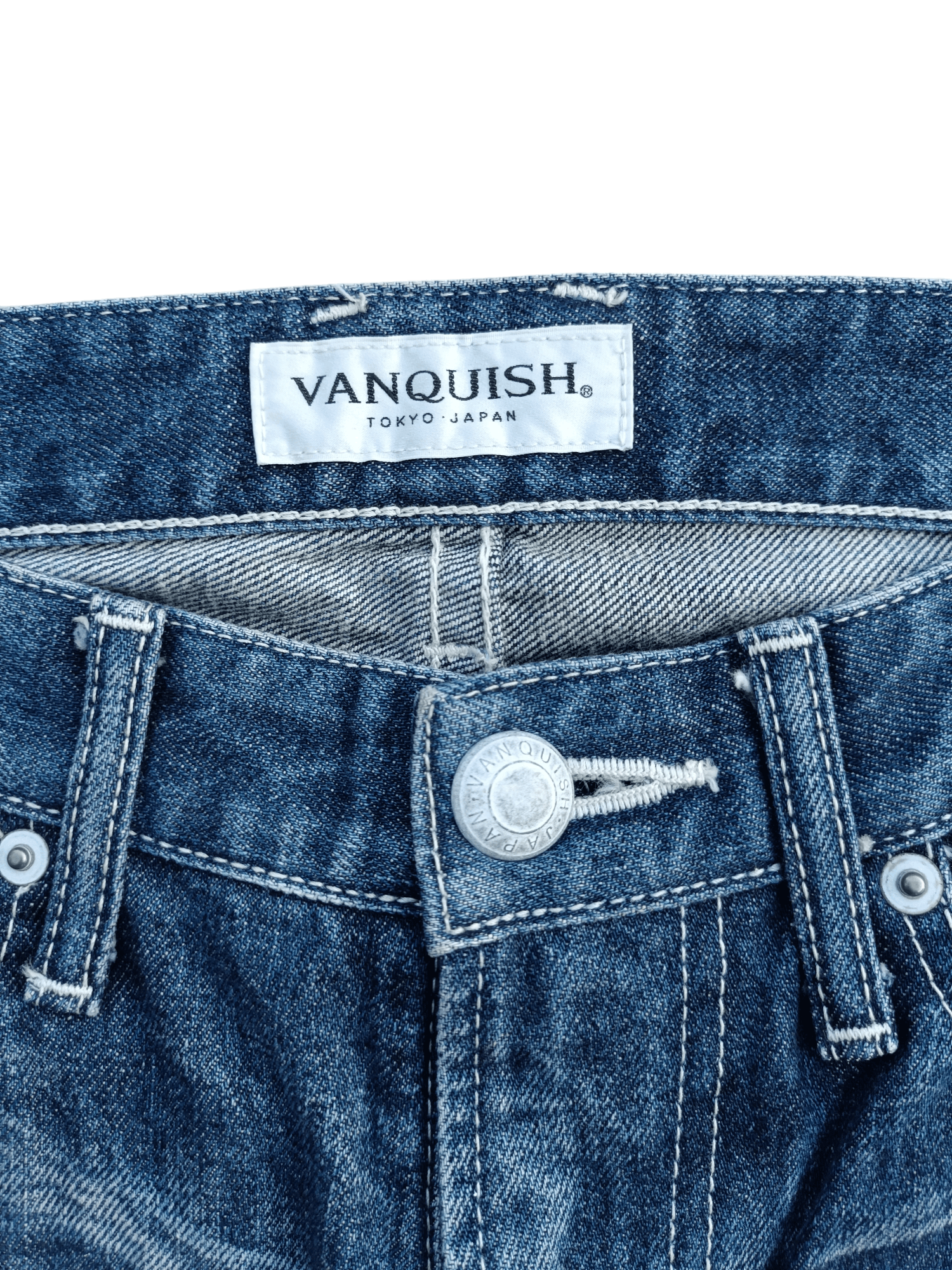 Japanese Brand VANQUISH Tokyo Japan Whiskers Painted Rare Design Jeans Size US 32 / EU 48 - 4 Thumbnail