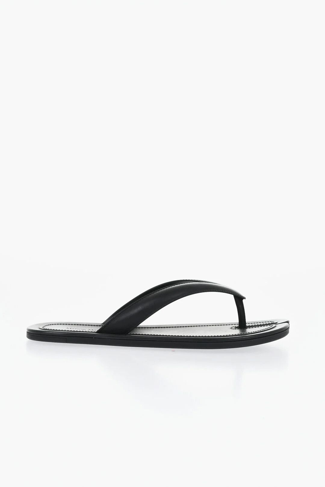 Maison Margiela og1mm0426 Vegan Leather Flip-Flops in Black Size US 5 / IT 35 - 1 Thumbnail