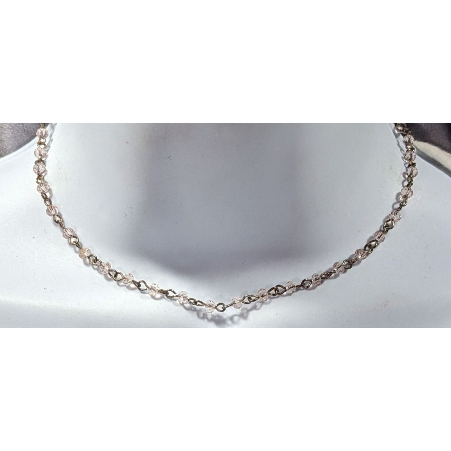 Other Minimalist Pink Glass Beaded Chain Necklace Size ONE SIZE - 1 Thumbnail
