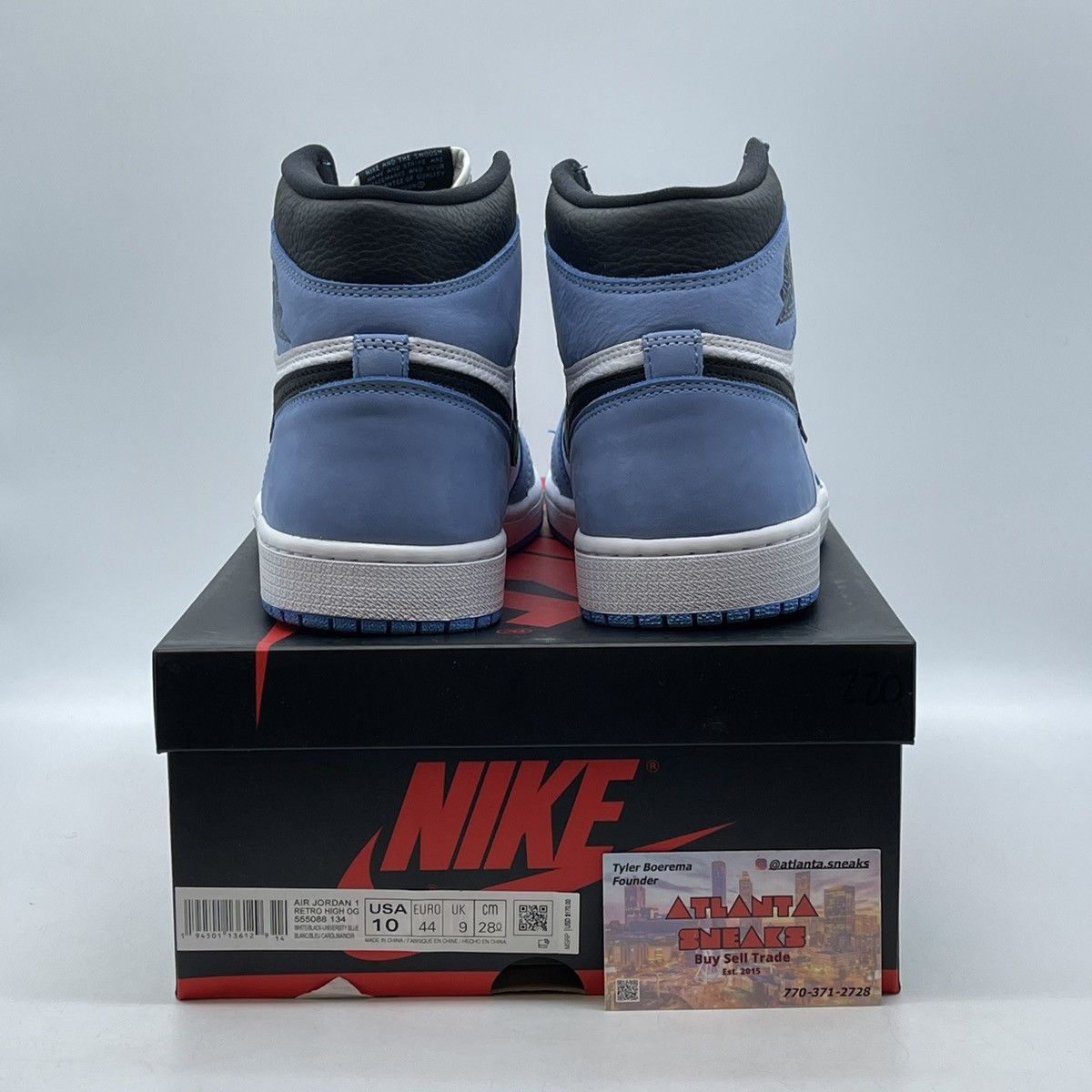 Nike Air Jordan 1 high university blue Size US 10 / EU 43 - 3 Thumbnail