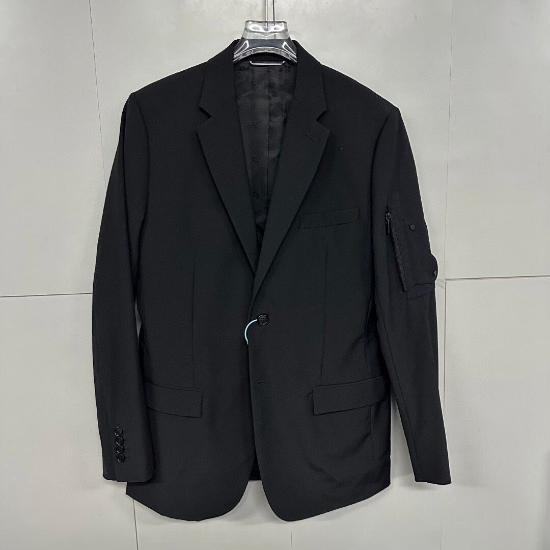 Dior black saddle pocket blazer jacket Size US L / EU 52-54 / 3 - 1 Thumbnail