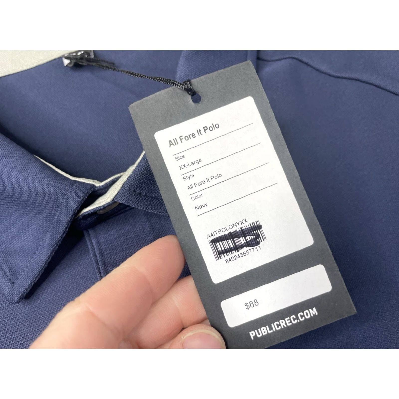 Vintage Public Rec Polo Shirt Men’s 2XL Golf Navy Short Sleeve Collared Breathable Lightweight Stretch Polyester Spandex Size US XXL / EU 58 / 5 - 2 Thumbnail