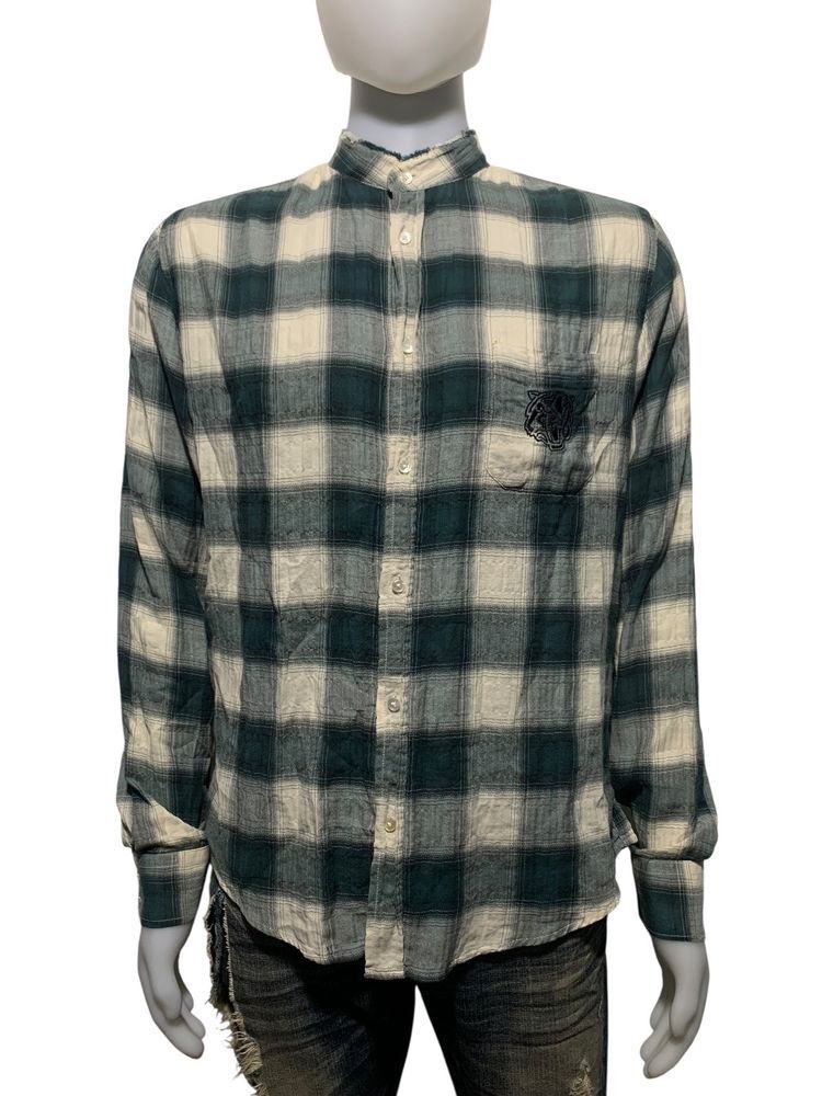 AW 11 Balmain Decarnin wrinkle flannel shirt