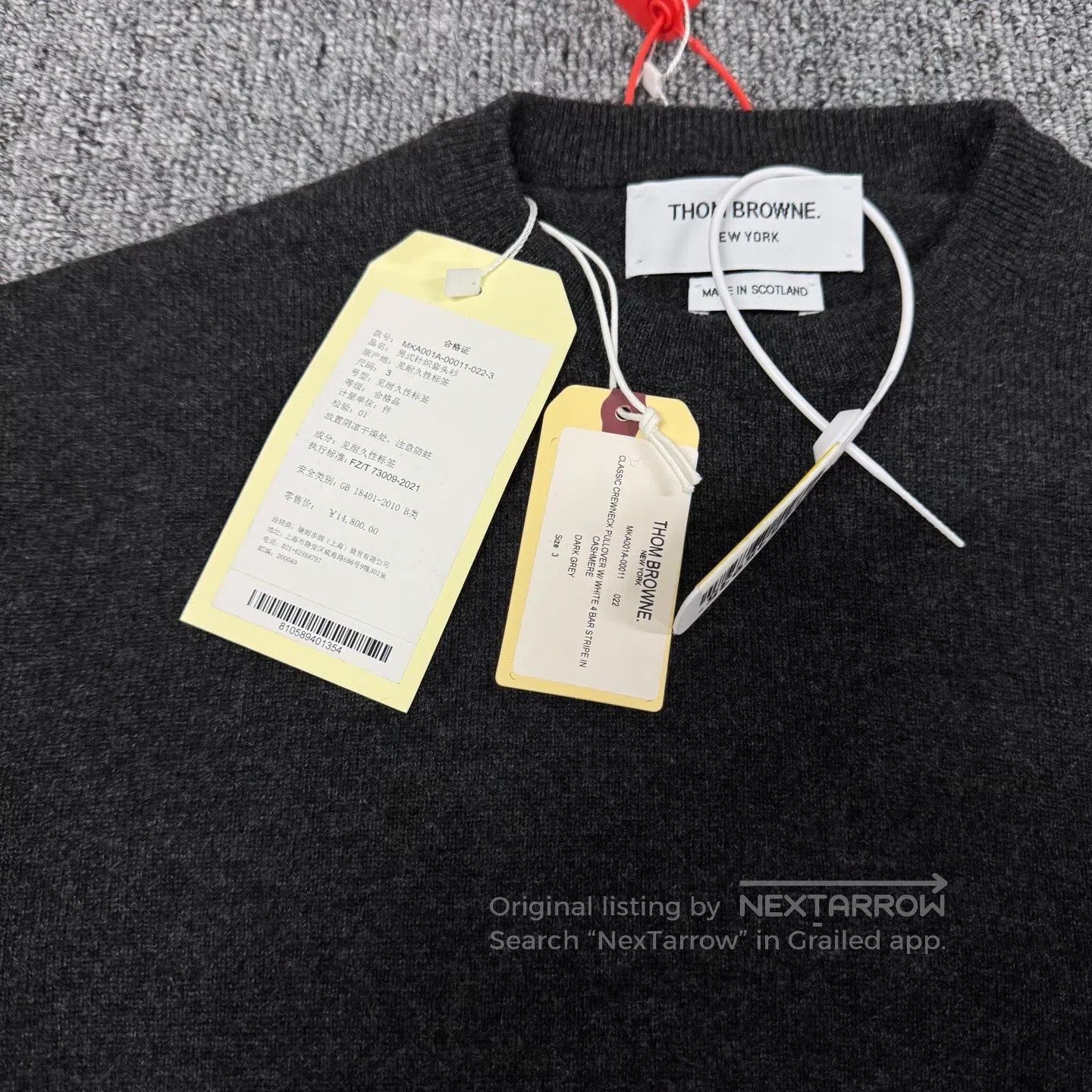 Thom Browne Thom Browne Four stripes; wool knit sweater| Size US L / EU 52-54 / 3 - 4 Thumbnail