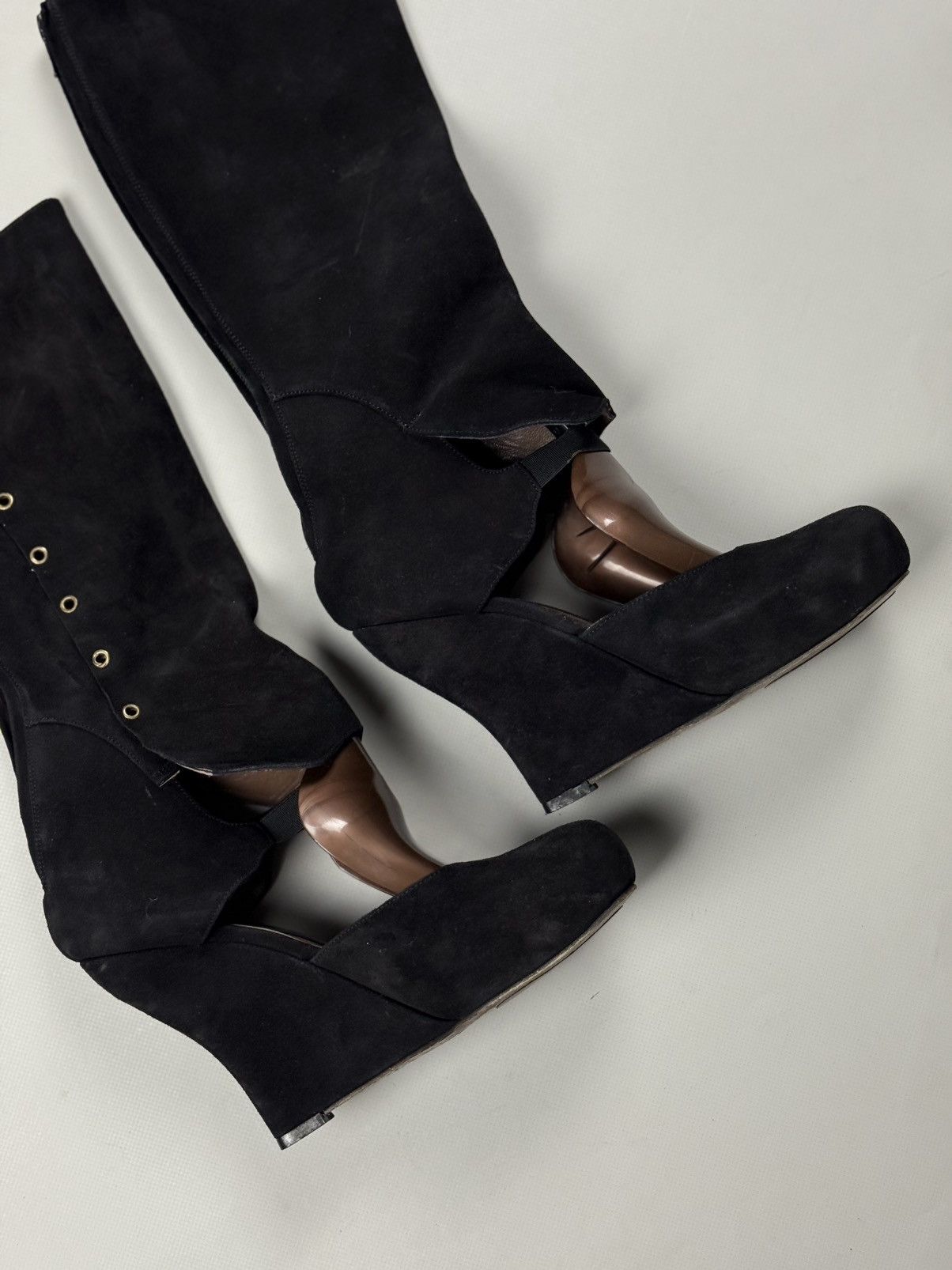 Marni Marni Suede Cut-out High Wedge Over The Knee Boots Shoes Size US 6 / IT 36 - 6 Thumbnail