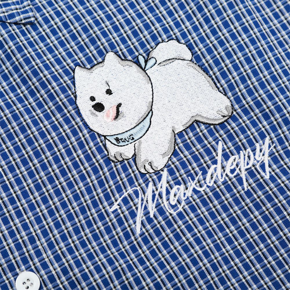 Japanese Brand × Vintage Japanese loose boys cartoon puppy embroidered casual shirt Size US M / EU 48-50 / 2 - 3 Thumbnail