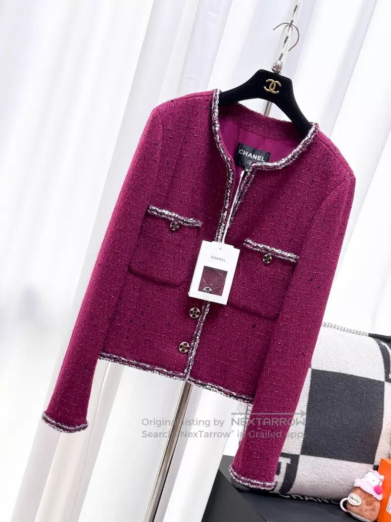 Chanel Chanel Checked gem buckle tweed rolled edge long-sleeved j Size XS / US 0-2 / IT 36-38 - 2 Thumbnail