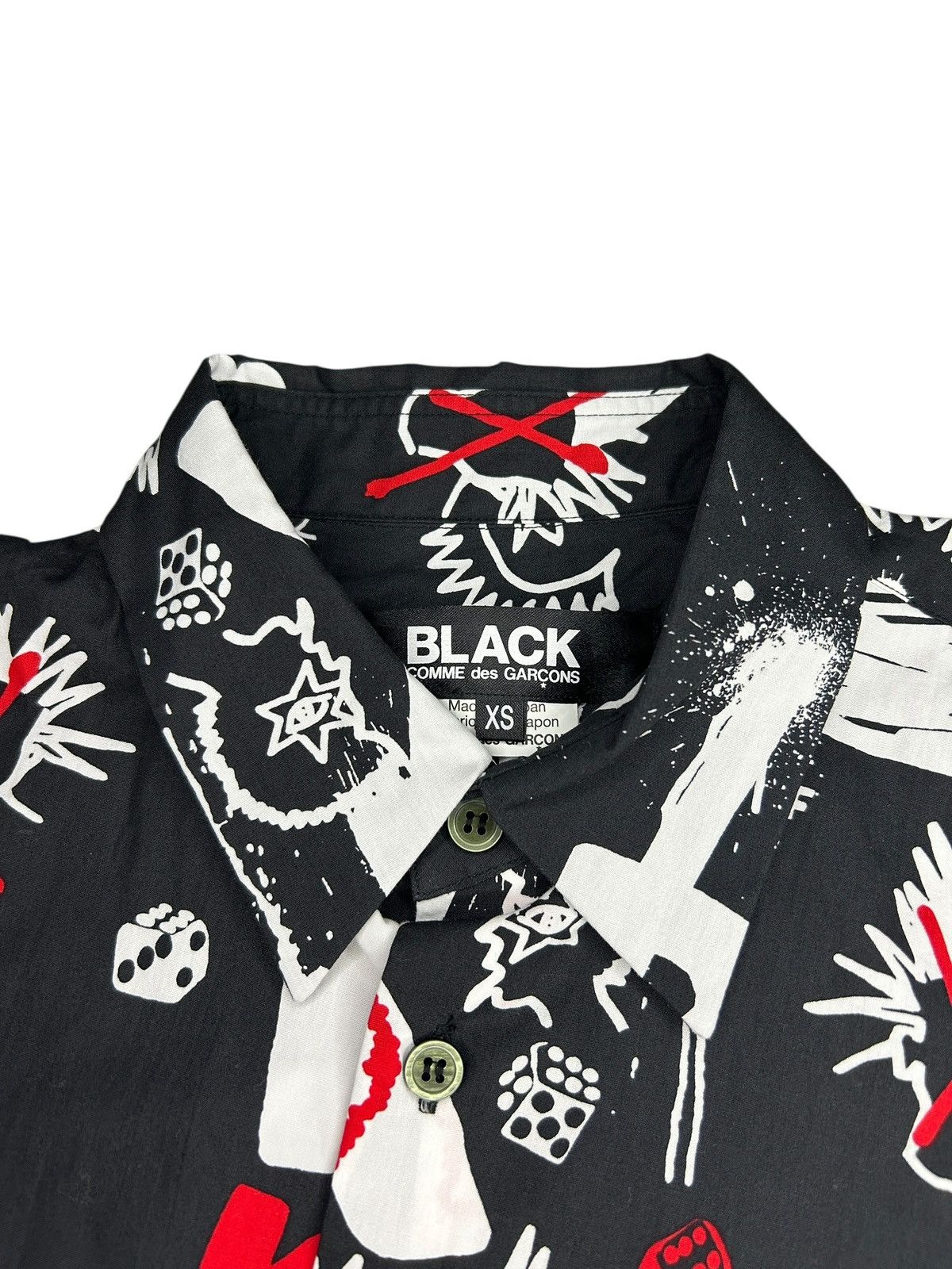 Comme des Garcons Black F/W 15 Asymmetric Printed Shirt Size US XS / EU 42 / 0 - 2 Thumbnail