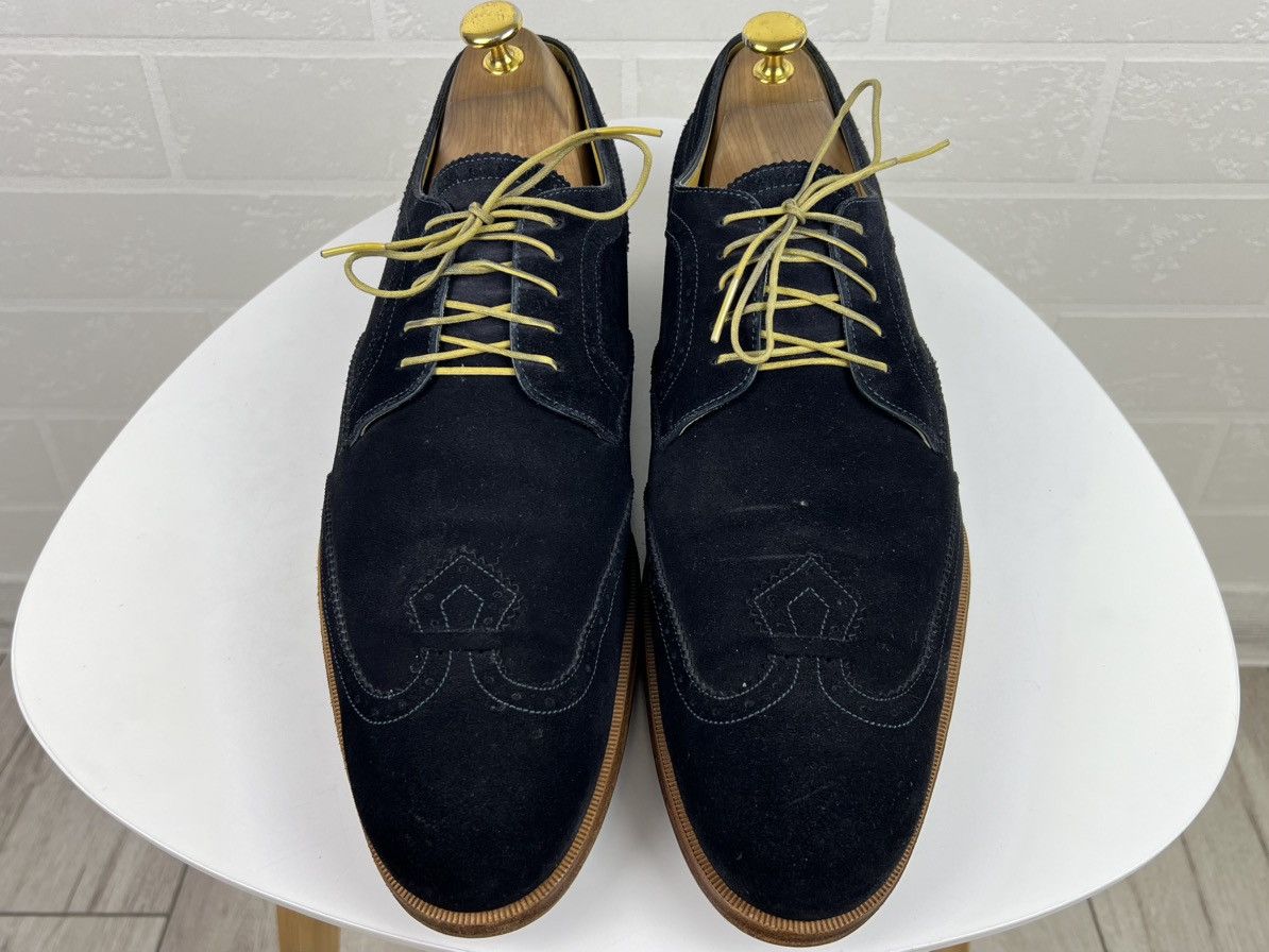 Louis Vuitton LOUIS VUITTON Derby Brogues Suede Shoes LV Dark Blue Men's Size US 11 / EU 44 - 6 Thumbnail
