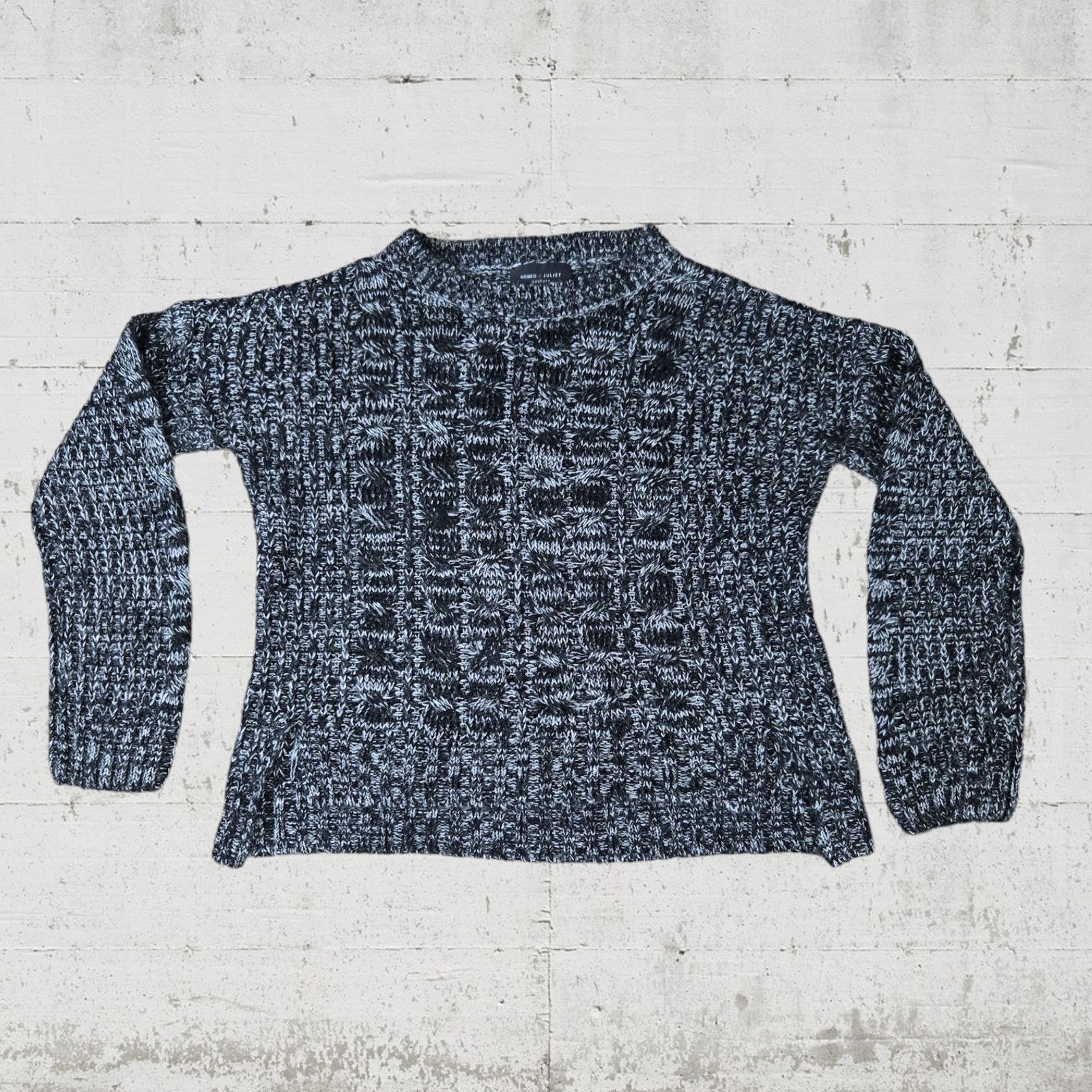 Other Marled Black Crewneck Crop Soft Sweater Size Medium Size M / US 6-8 / IT 42-44 - 2 Thumbnail