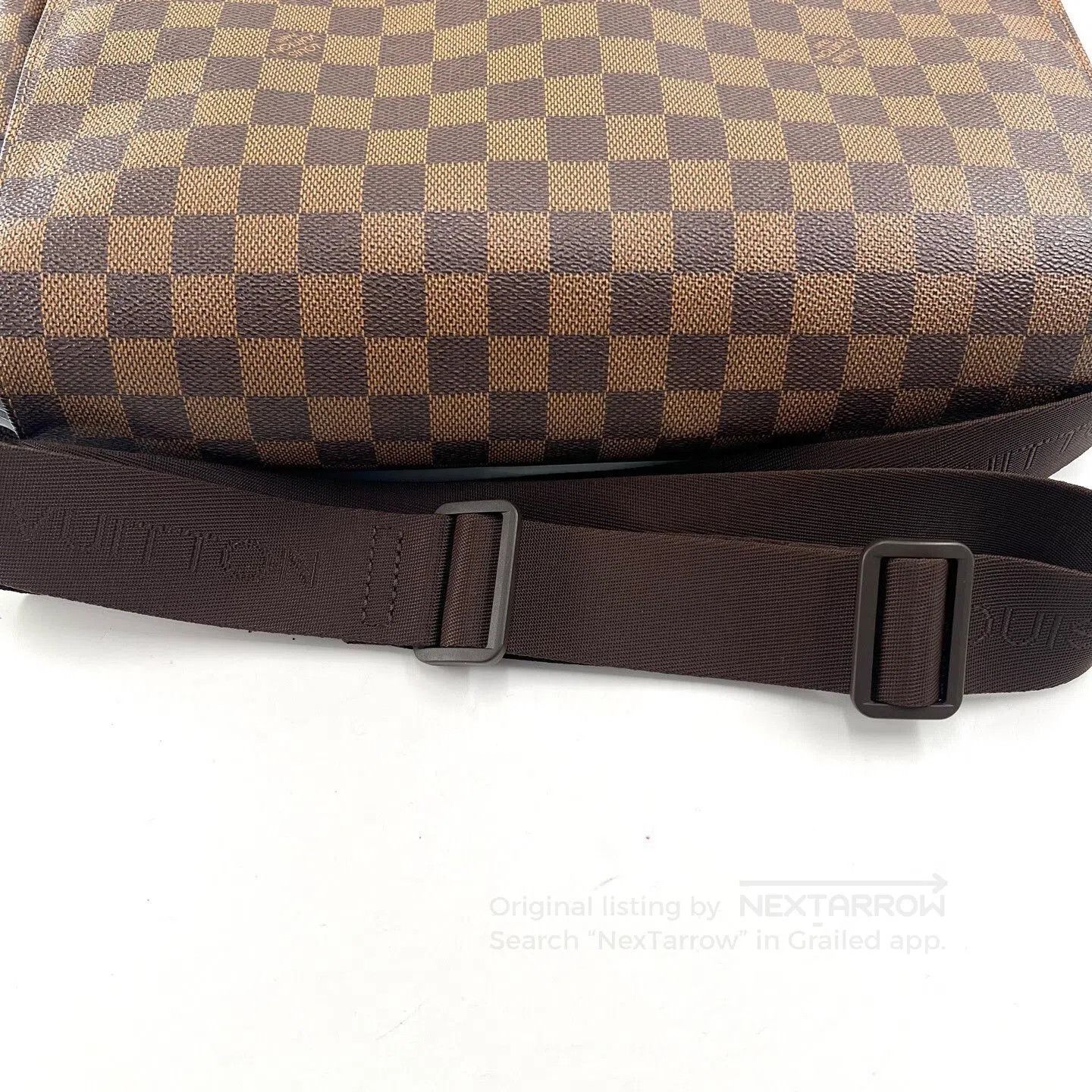 Louis Vuitton LV Men's Brown Checkered Flap Crossbody Briefcase. Size ONE SIZE - 3 Thumbnail