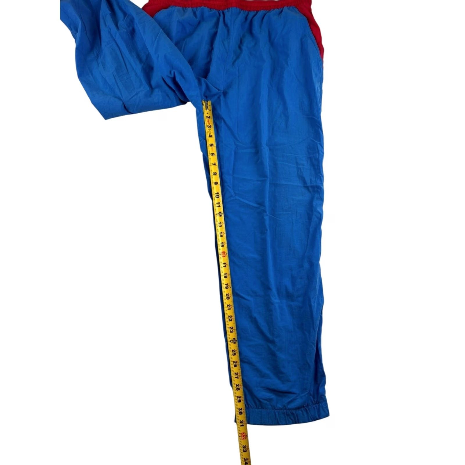 Lacoste VINTAGE Lacoste Men’s Nylon Track Pants XL Blue/Red Athletic Drawstring 80s Sports Men Size US 36 / EU 52 - 7 Thumbnail