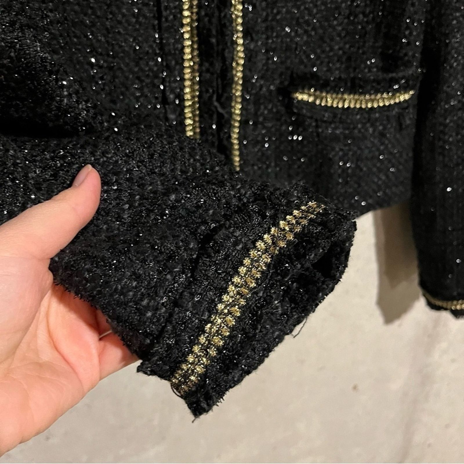 Other Alice Moon Black Sparkle Tweed Blazer Jacket Size Medium Size M / US 6-8 / IT 42-44 - 10 Thumbnail