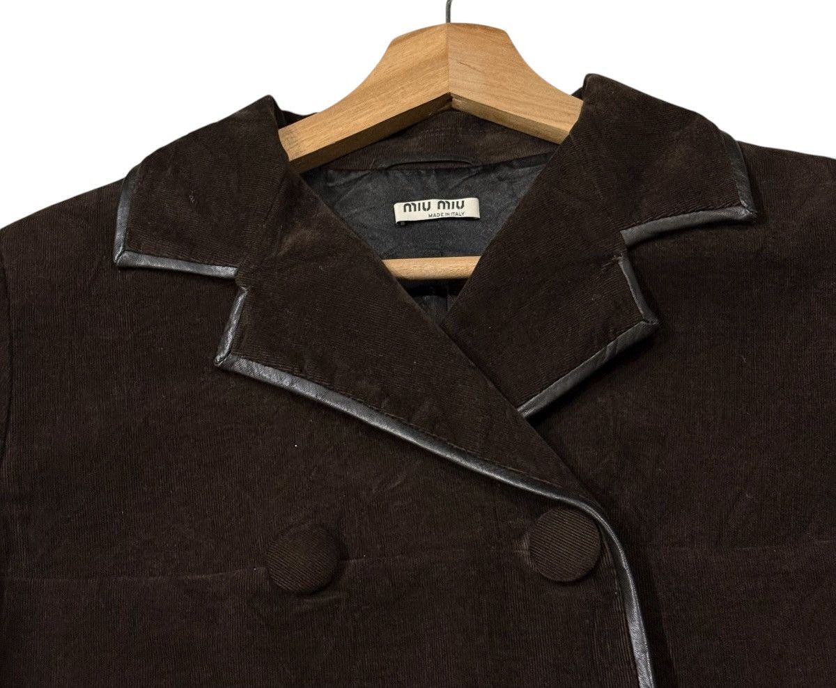 Miu Miu ‼️RARE‼️Vintage Miu Miu Cotton Leather Buttons Long Jacket Size S / US 4 / IT 40 - 7 Thumbnail