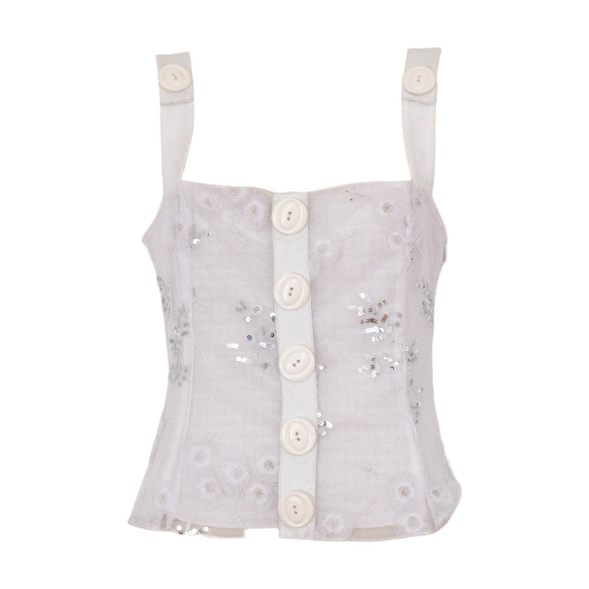 image of Dolce Gabbana D&g 2000S Lace Corset Top in White, Women's (Size Large)