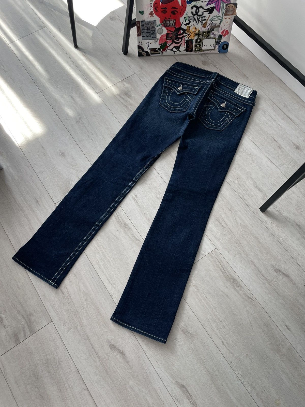 True Religion Vintage 00's True Religion Y2K Denim Jeans Pocket Logo Size 24" / US 00 / IT 34 - 2 Thumbnail
