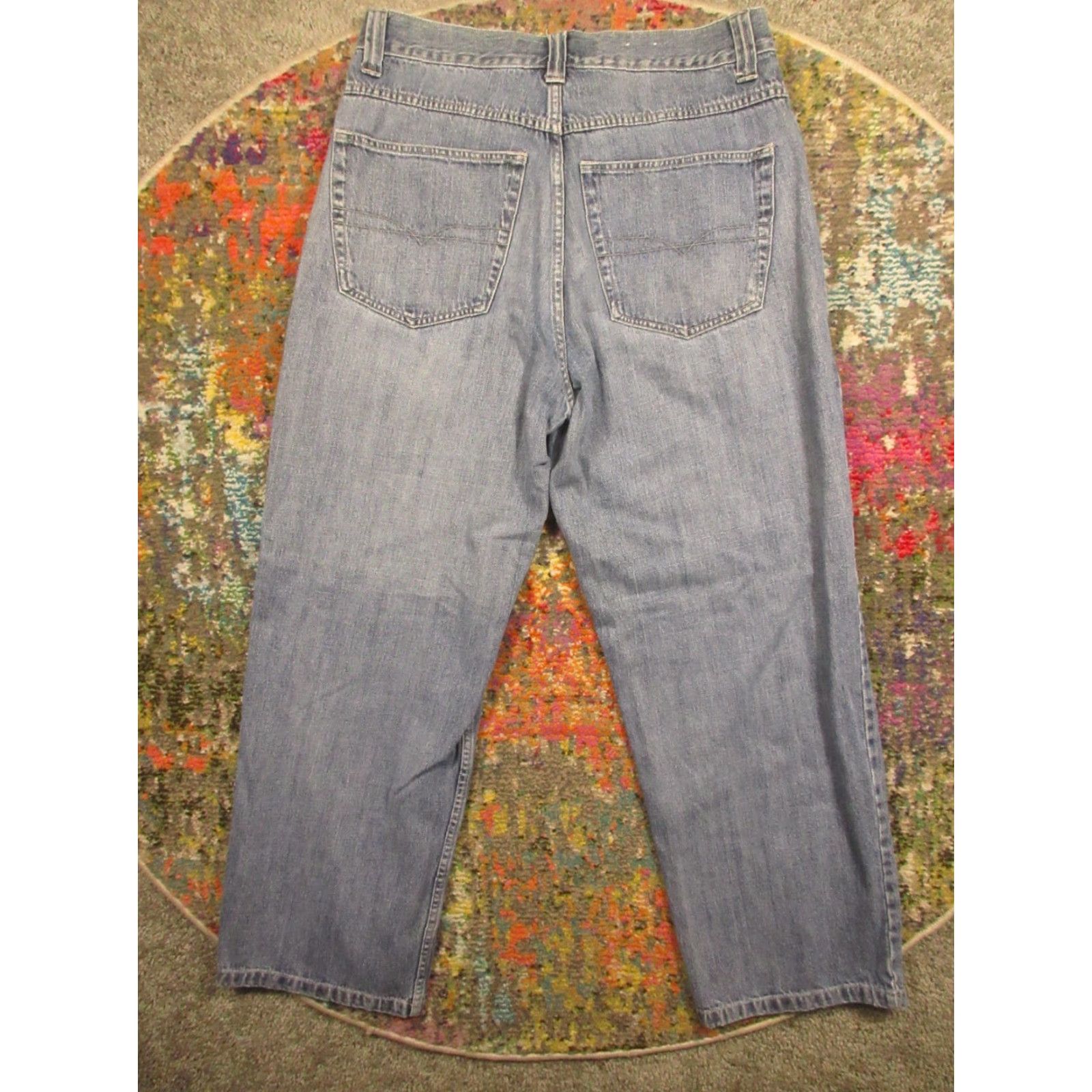Anchor Blue VINTAGE Anchor Blue Jeans 33X30 Light Denim 5-Pocket Relaxed Straight Baggy Zipper Button Closure Mens 90s Grunge Baggy Jeans Size US 33 - 2 Thumbnail
