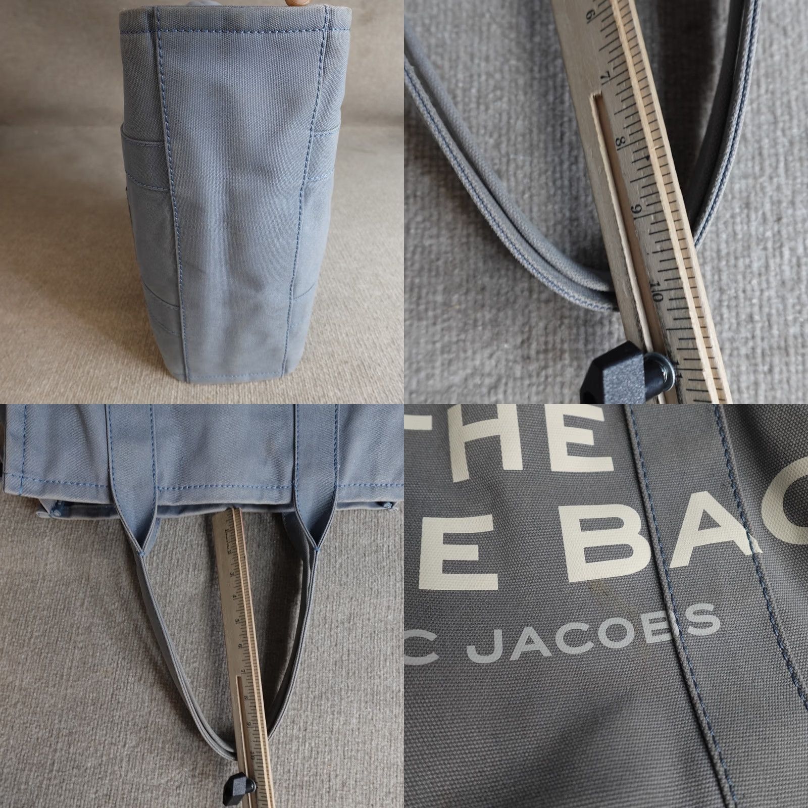 Marc Jacobs VINTAGE Marc Jacobs The Tote Bag Blue Canvas Zip Top Tote Bag Womens Large Blue Canvas Zip Top Inner Pockets 90s? Size L / US 10 / IT 46 - 10 Thumbnail