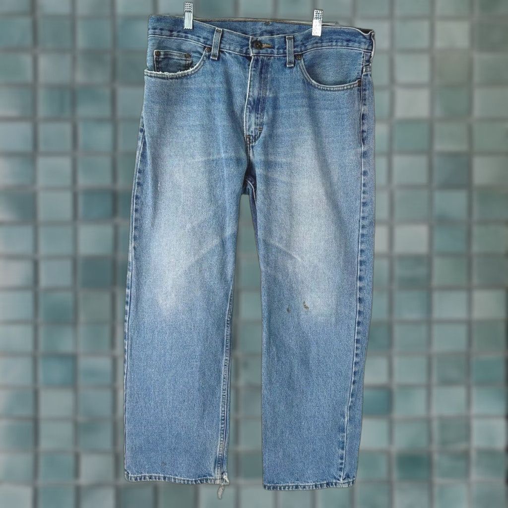 Faded Glory Faded Glory Jeans Mens Relaxed Fit Low Rise Denim 34x29 Blue 5-Pocket Distressed 100% Cotton Regular Rise Old Navy Style Straight Mens Size US 34 / EU 50 - 1 Thumbnail