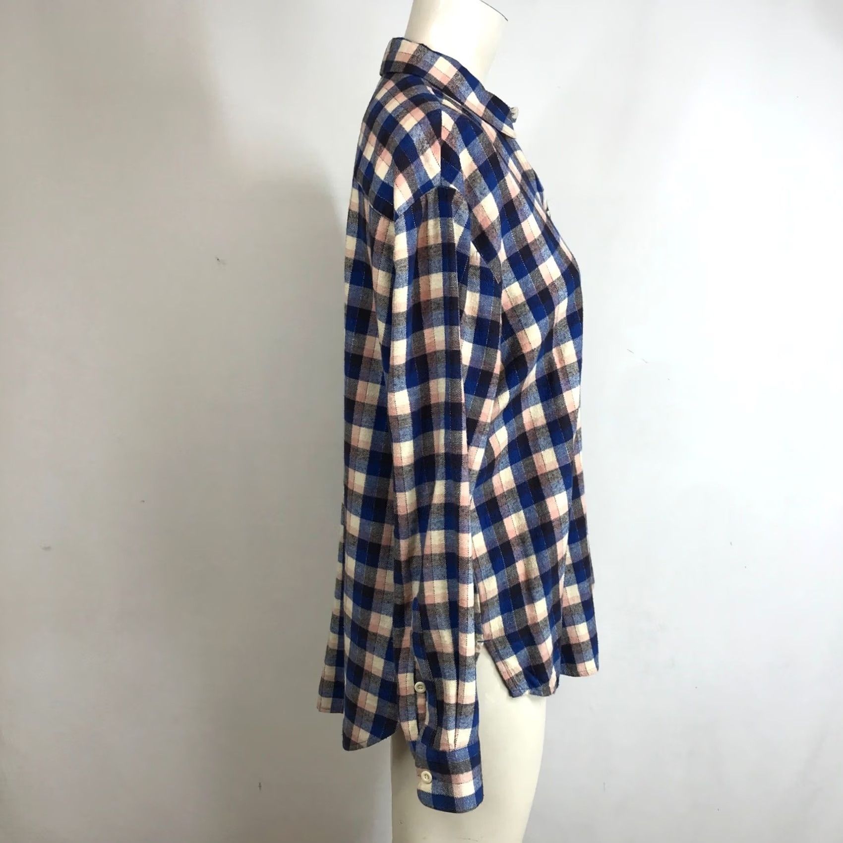 Madewell Madewell Womens Small Blue Pink Plaid Flannel Button Down Shirt Cotton Relaxed Size S / US 4 / IT 40 - 4 Thumbnail