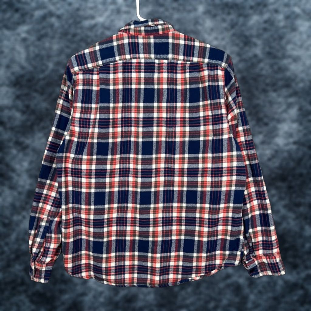 J.Crew J. Crew Shirt Men M Red Blue Plaid Flannel Classic Fit Midweight Double Brush Size US M / EU 48-50 / 2 - 1 Thumbnail