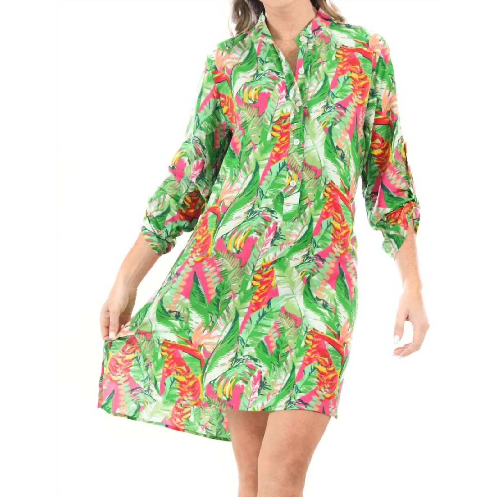 Designer WALKER & WADE Day Tripper Dress In Jungle Pink Green | Grailed