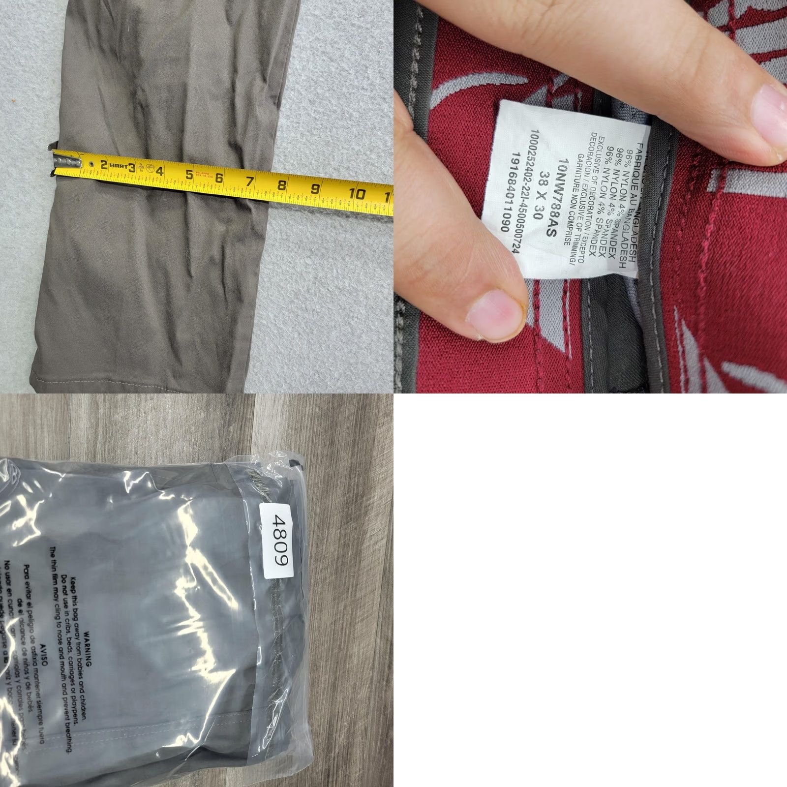 Wrangler Wrangler Pants Mens 33x33 Olive Nylon Stretch Zip Pocket Cargo Hiking Outdoor Size US 31 - 9 Thumbnail