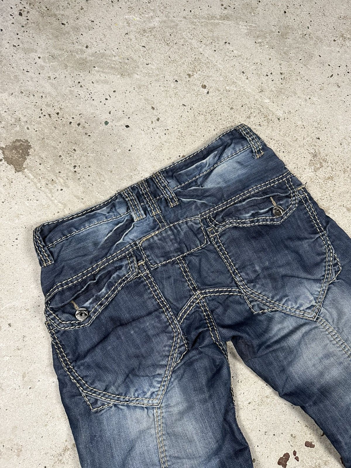 If Six Was Nine × Le Grande Bleu (L.G.B.) × Vintage Vintage Y2K Japanese Style Washed Denim Stitched Pants Jeans Size US 28 / EU 44 - 7 Thumbnail
