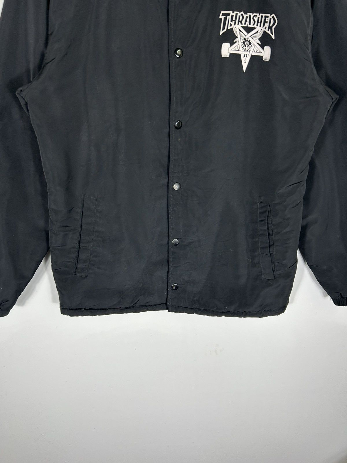 Thrasher Y2K Thrasher Sherpa-Lined Coach Jacket – Black Skateboarding Size US M / EU 48-50 / 2 - 6 Thumbnail