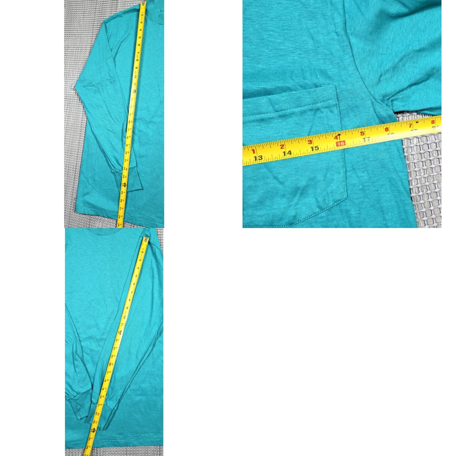 Hanes Hanes Beefy-T T-Shirt M USA Long Sleeve Vintage 90s Teal Green Crew Neck Size US M / EU 48-50 / 2 - 8 Thumbnail
