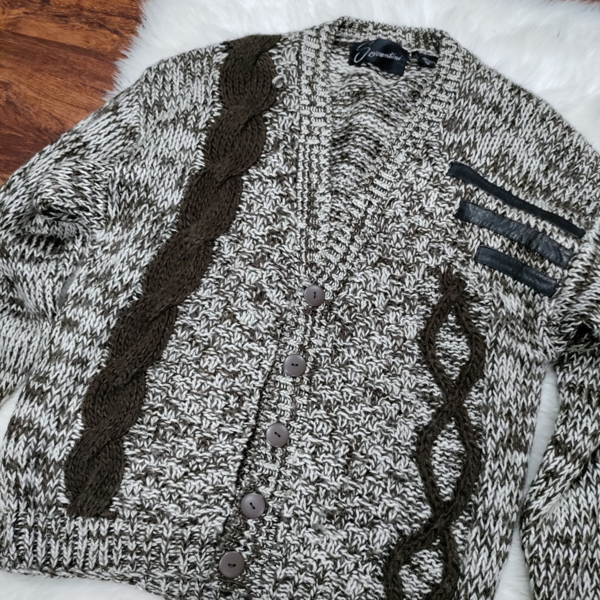 Vintage Sorrentine Oversized Cable Knit Hipster Vintage Cardigan Dad Size US XL / EU 56 / 4 - 6 Thumbnail
