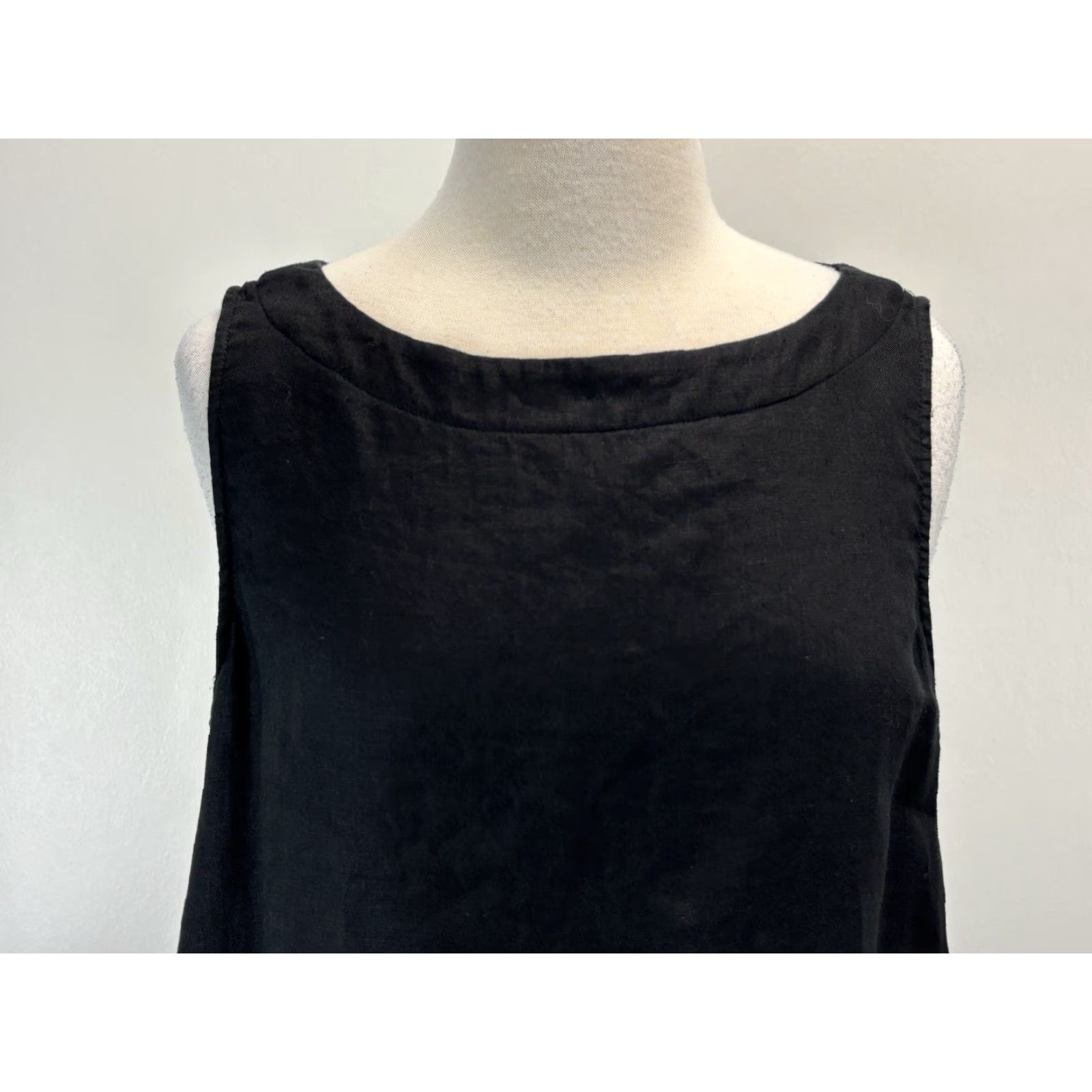 J. Jill VINTAGE J. Jill Women's Shift Dress Sleeveless Linen Knee Length Black M Summer Beach Classic Size M / US 6-8 / IT 42-44 - 5 Thumbnail