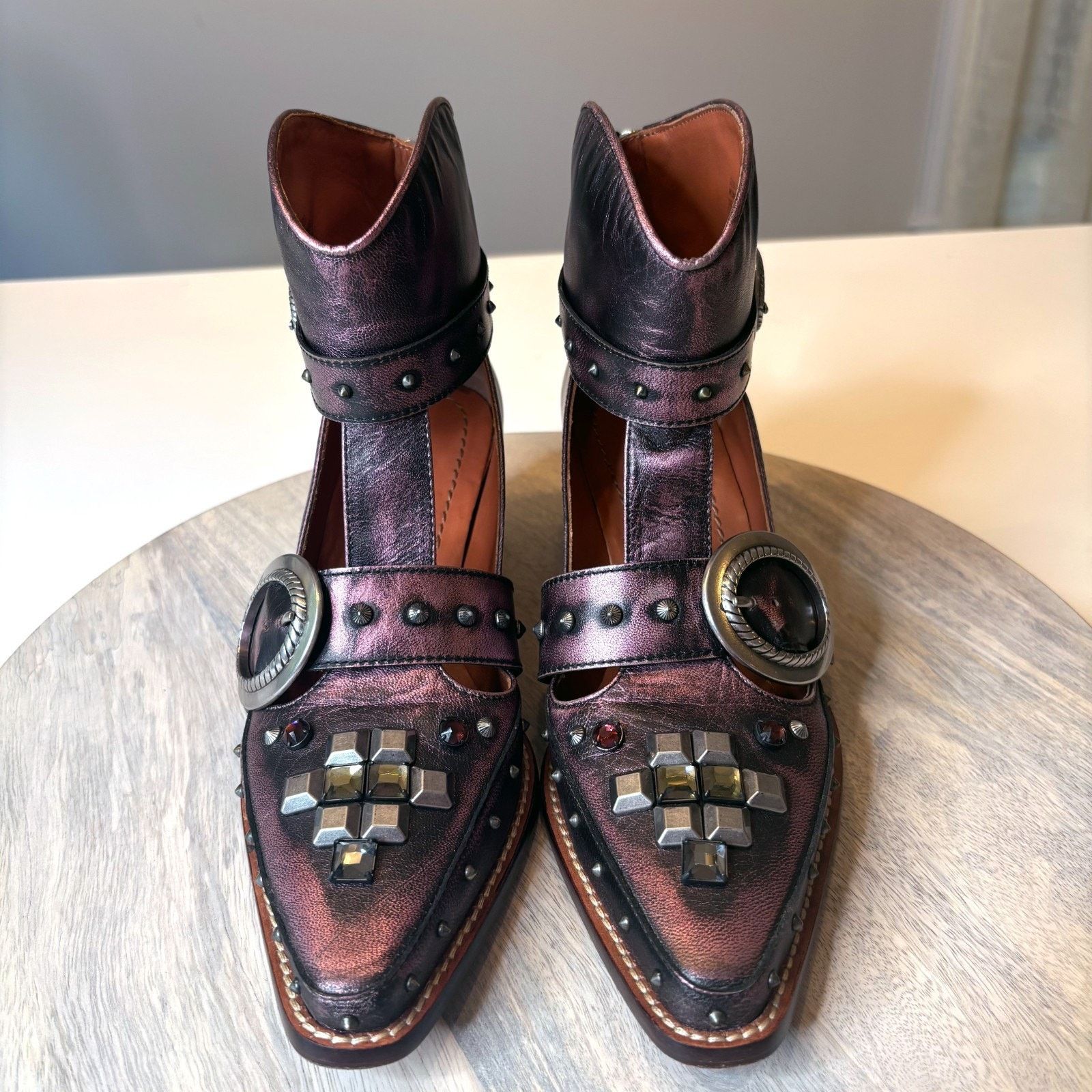 Coach Coach Cut Out Western Creeper Boots Metallic Purple Sz 7.5B Size US 7.5 / IT 37.5 - 5 Thumbnail