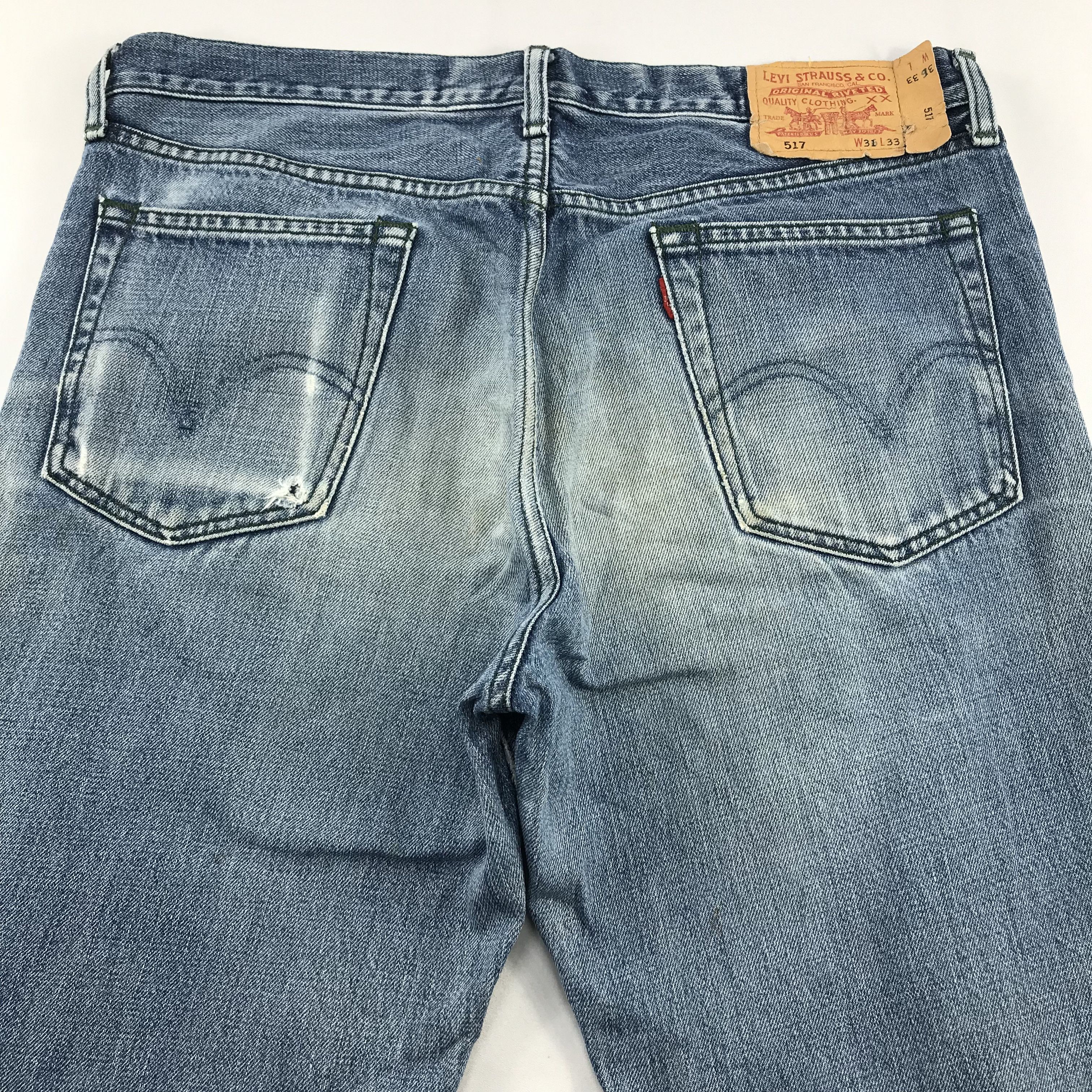 Levi's Vintage Levis 517 Bootcut Jean Distressed Faded Denim KJ3467 Size US 36 / EU 52 - 4 Thumbnail