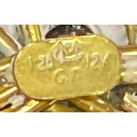 Other Vintage signed CM Curtman Co. 12K Gold filled Floral Brooch Size ONE SIZE - 12 Thumbnail