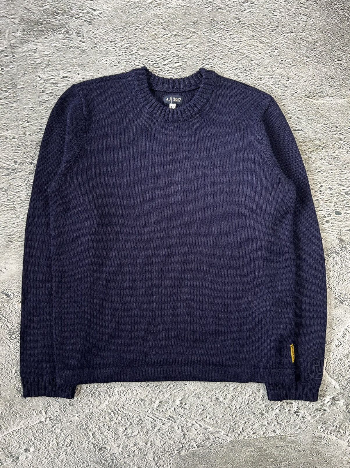 Armani Jeans sweater Vintage Lana Wool Navy blue