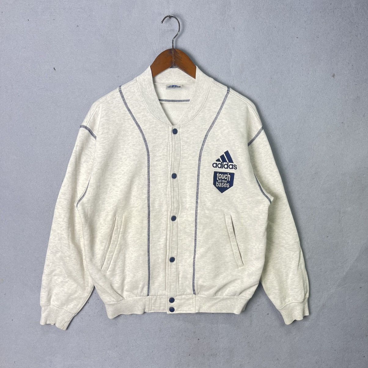 Adidas Vintage Adidas Touch All The Bases Snap Jacket Size US L / EU 52-54 / 3 - 1 Thumbnail