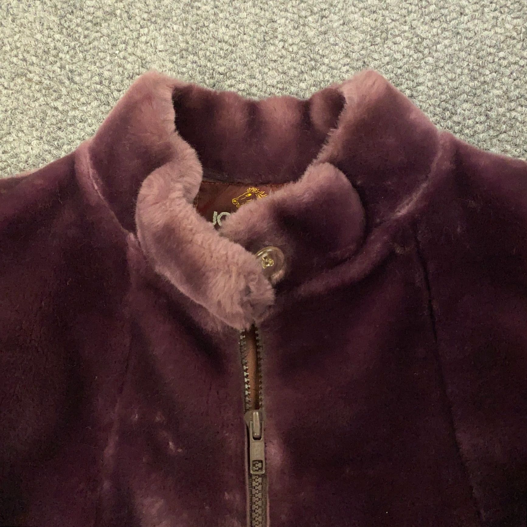 Jordache VINTAGE Jordache Jacket Women Faux Fur Coat Purple Mid-Length 10 US Made 80s Retro Size L / US 10 / IT 46 - 6 Thumbnail